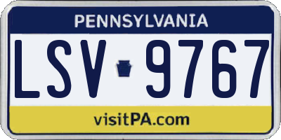PA license plate LSV9767
