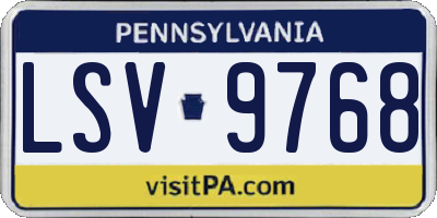 PA license plate LSV9768