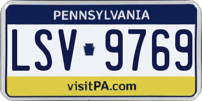 PA license plate LSV9769