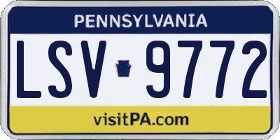 PA license plate LSV9772