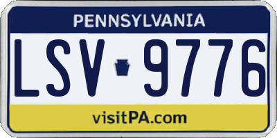 PA license plate LSV9776