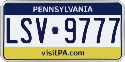 PA license plate LSV9777