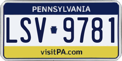 PA license plate LSV9781