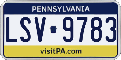 PA license plate LSV9783
