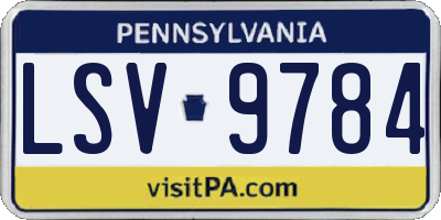 PA license plate LSV9784