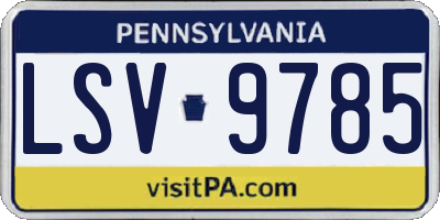 PA license plate LSV9785