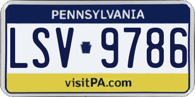 PA license plate LSV9786
