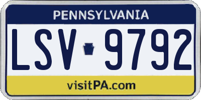 PA license plate LSV9792