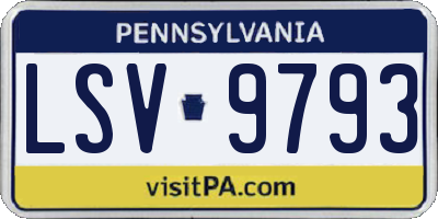 PA license plate LSV9793