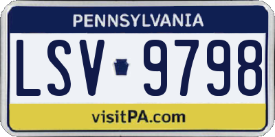 PA license plate LSV9798