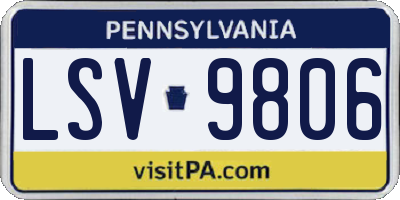 PA license plate LSV9806