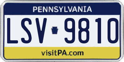 PA license plate LSV9810