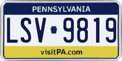 PA license plate LSV9819