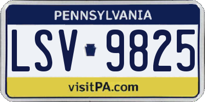 PA license plate LSV9825