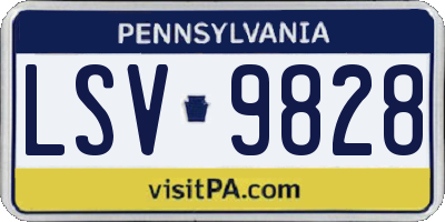 PA license plate LSV9828