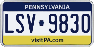 PA license plate LSV9830