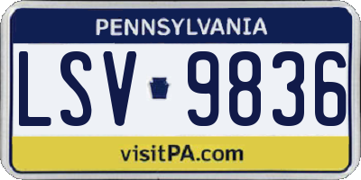 PA license plate LSV9836