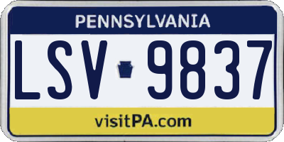 PA license plate LSV9837