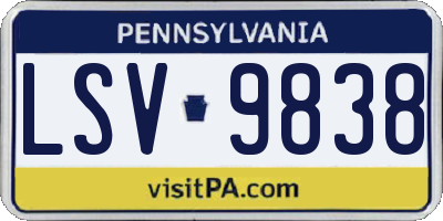 PA license plate LSV9838