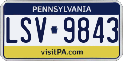 PA license plate LSV9843