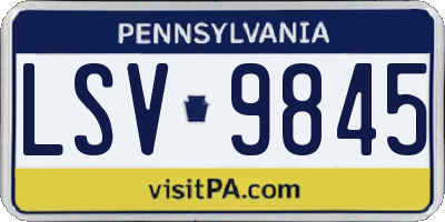 PA license plate LSV9845