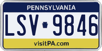 PA license plate LSV9846