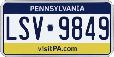 PA license plate LSV9849