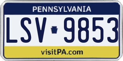 PA license plate LSV9853