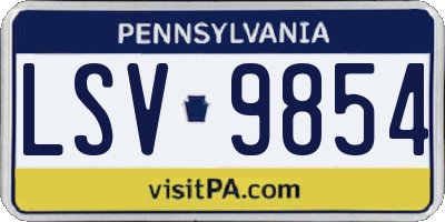 PA license plate LSV9854
