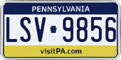PA license plate LSV9856