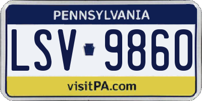 PA license plate LSV9860