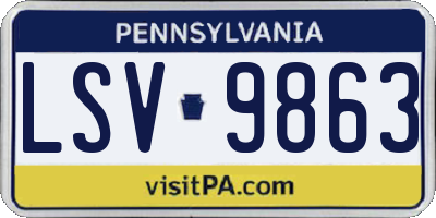 PA license plate LSV9863
