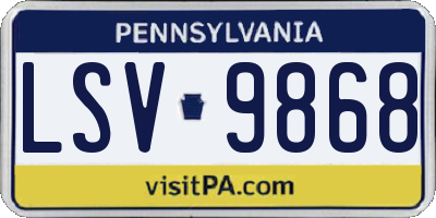 PA license plate LSV9868