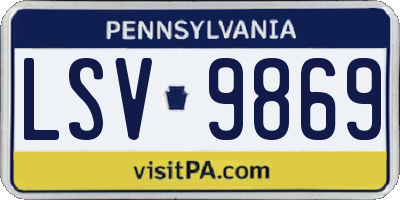 PA license plate LSV9869
