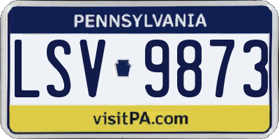 PA license plate LSV9873