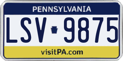PA license plate LSV9875