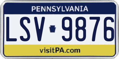 PA license plate LSV9876