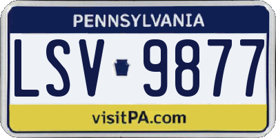 PA license plate LSV9877