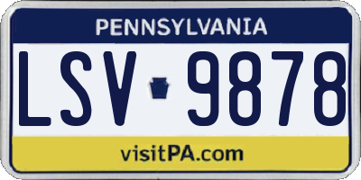 PA license plate LSV9878