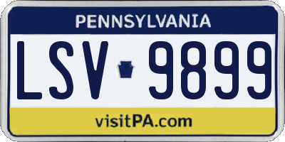 PA license plate LSV9899