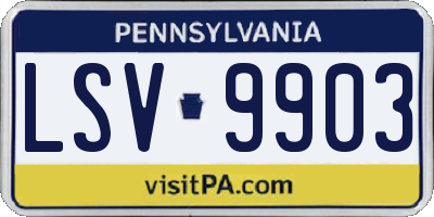 PA license plate LSV9903