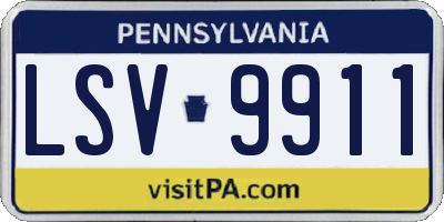 PA license plate LSV9911