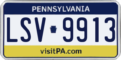 PA license plate LSV9913