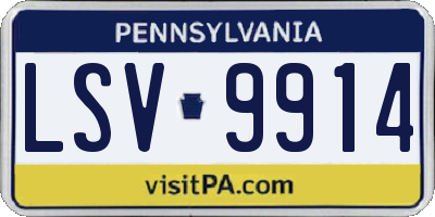 PA license plate LSV9914