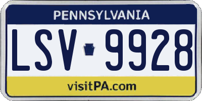 PA license plate LSV9928
