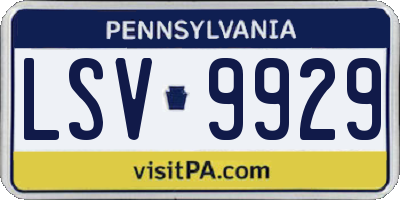 PA license plate LSV9929