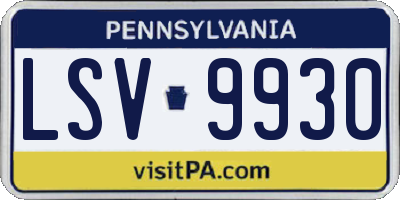 PA license plate LSV9930