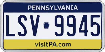 PA license plate LSV9945