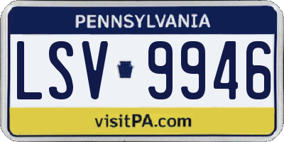 PA license plate LSV9946