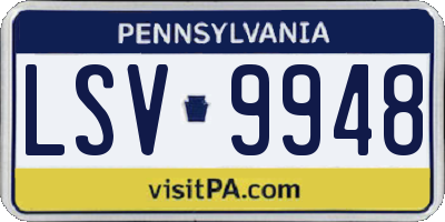 PA license plate LSV9948